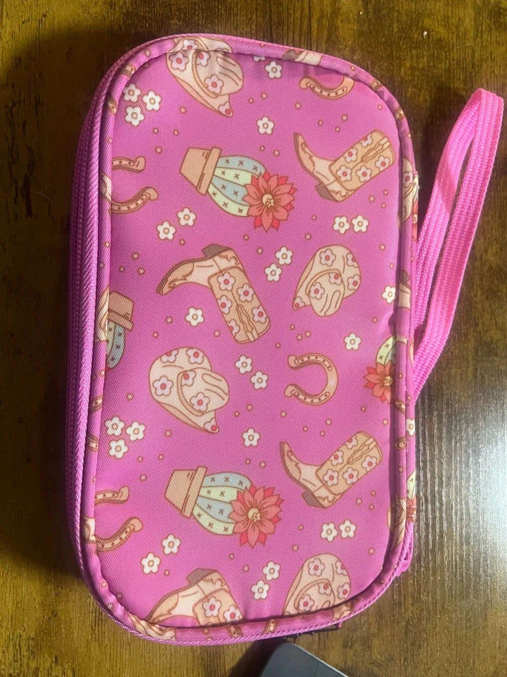 Bioworld Hot Pink Western Motif Wristlet Pouch